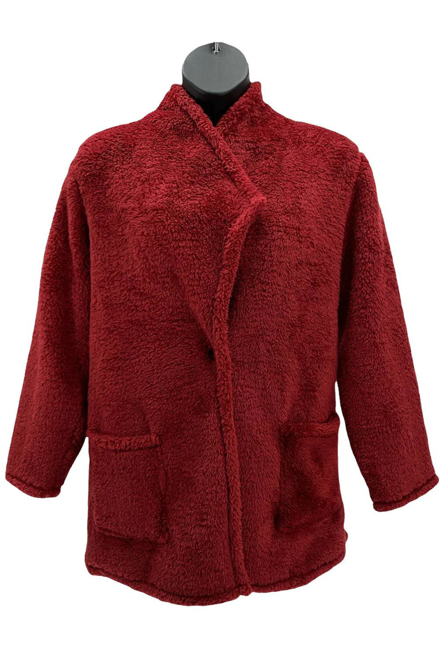 Colleen Lopez "CL Soft" Teddy Coat Burgundy - Regular